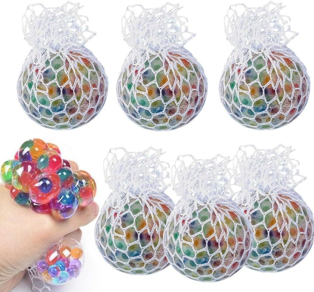 6 Stück Stressballs,Bunte Anti Stress Squeeze Traubenbälle,Anti Stress Spielzeug Bälle für Kinder und Erwachsene, Stressball Squeeze Ball Set, ...