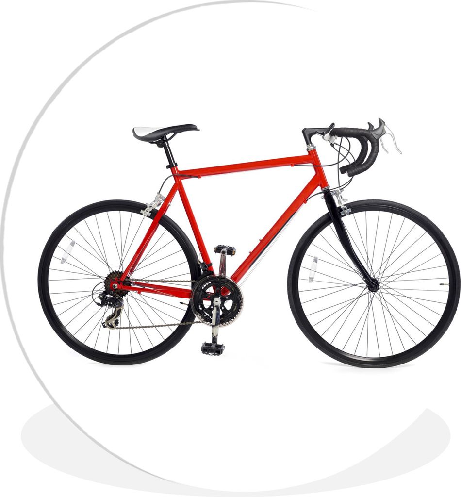 MuchoWow Rundes Wandbild - Runde Bilder Fahrrad - Rot - Weiß - Rennrad Ø 90 cm Kreis Wanddekoration Kunststoff - Wandkreis - Wandschmuck - Wand...