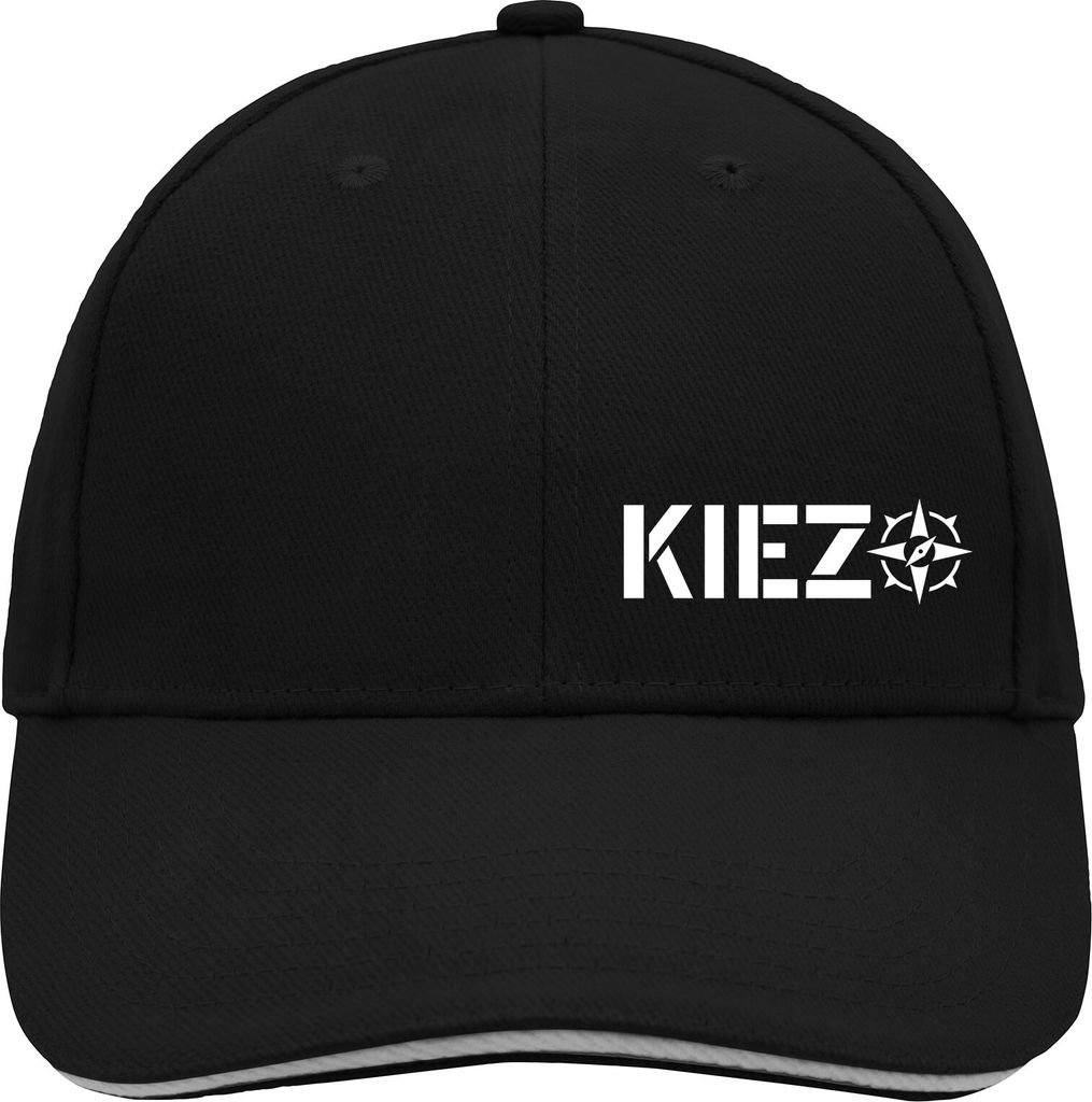 Huuraa Cappy Mütze Kiez Kompass Black/Light Grey Baumwolle 6-Panel Kappe Geschenkidee