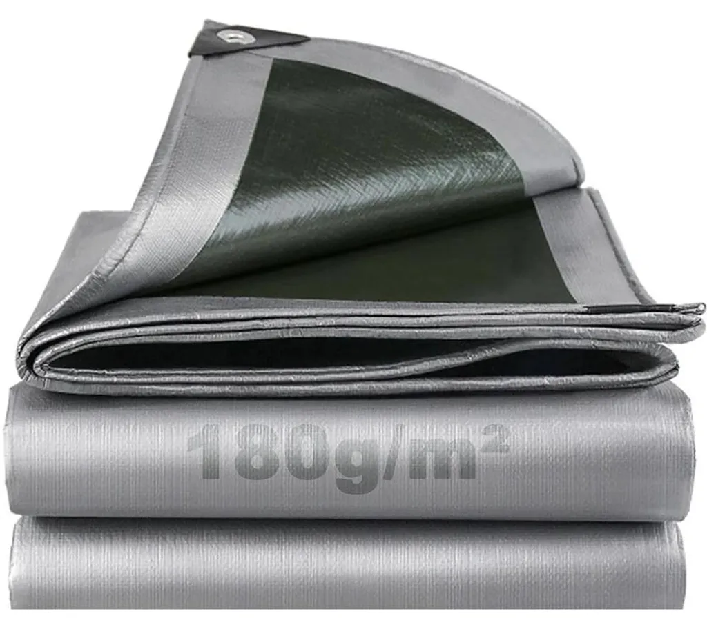 Bâche imperméable 180g/m² résistante aux intempéries et UV - 3x5m Verte