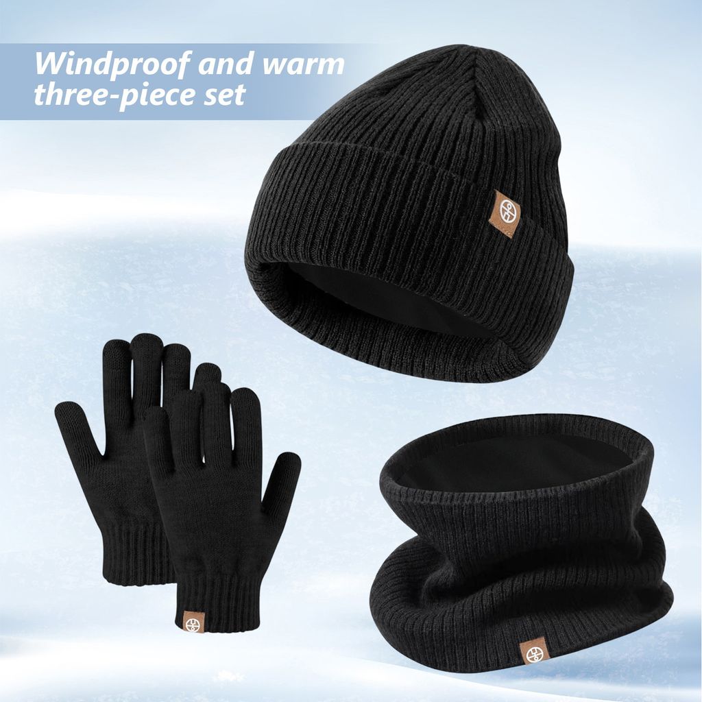 NVKRLFYD Kinder Winter Set - Mütze, Schal & Handschuhe Im 3-teiligen Set