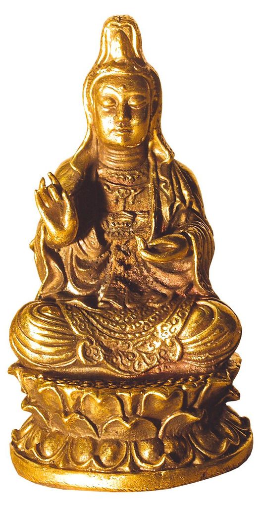 "Kuan Yin sitzend" Messing 6cm