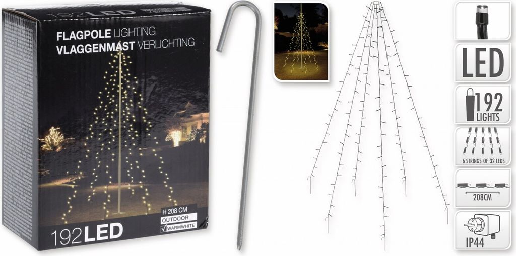Ambiance osvetlenie stožiara so 192 LED diódami 208 cm Obrázok produktu 6