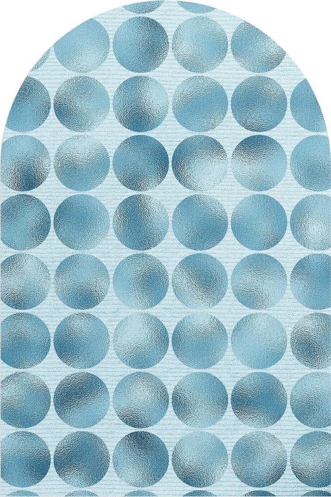 DEQORI Fototapete Rundbogen 100x150 cm 'Kreisstruktur in Eisblau' Wand Tapete Sticker