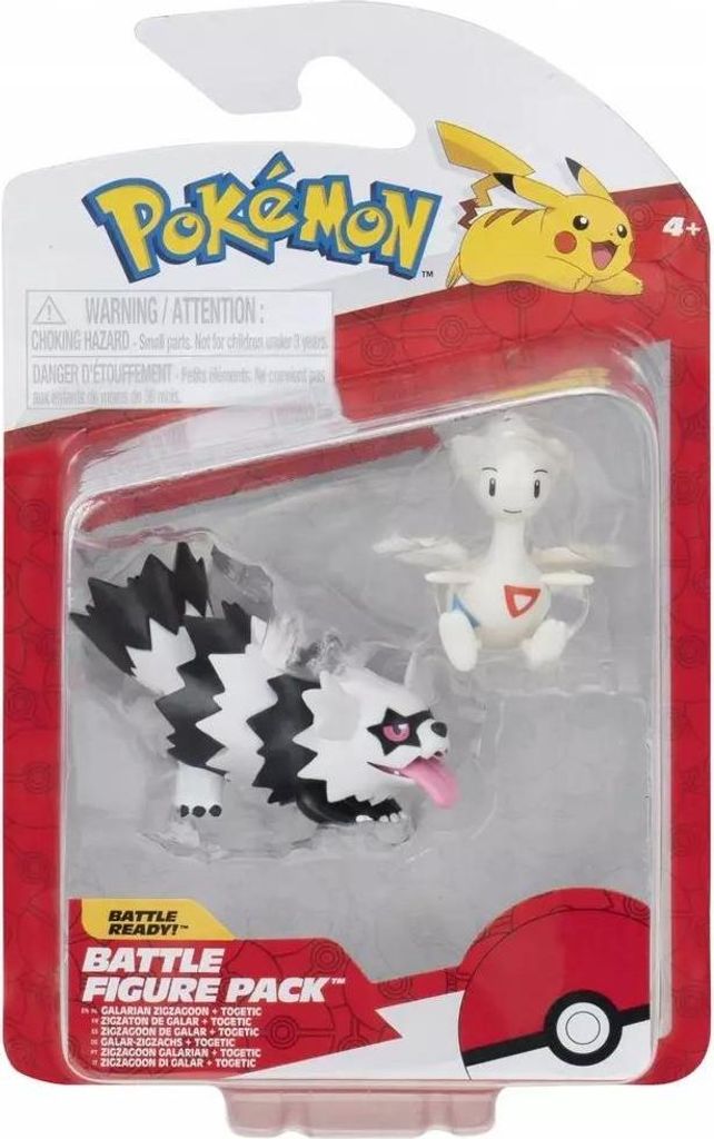 Pokémon Pokemon 5- and 8cm Battle Figure 2-Pack Galarian Zigzagoon & Togetic - Toy Figure for Kids 4+ - Official Product for Children