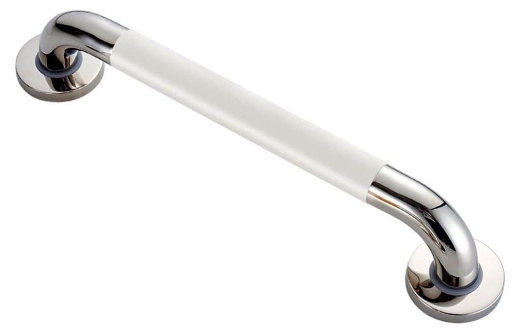 Haltegriff aus Edelstahl SUS 304, poliertes Chrom, Wandmontage, Handläufe, Unterstützung für Toilette, Dusche, Badezimmer mit weißem Anti-Rutsc...