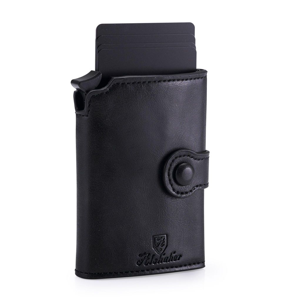 Kreditkartenetui für Herren & Damen – Slim Wallet schwarz mit Münzfach,Geschenkbox & Stift – RFID Schutz Smart Wallet Geldbörse Perfekte Ges...