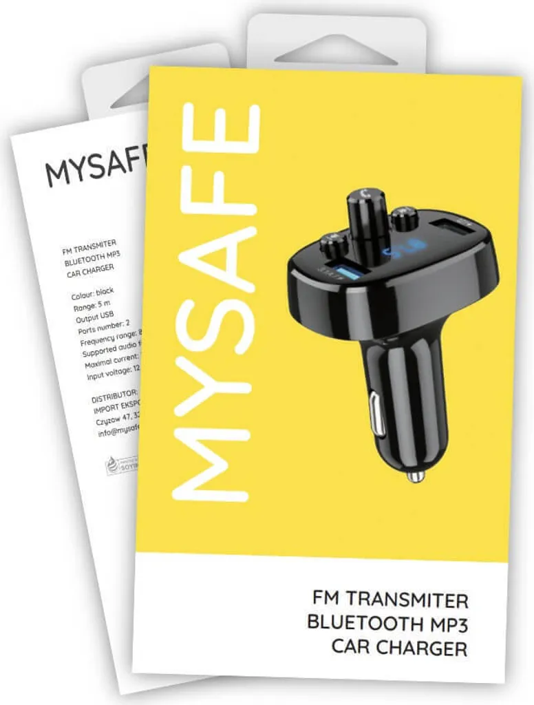 MySafe KP26680 Trasmettitore FM Bluetooth Nero per Auto