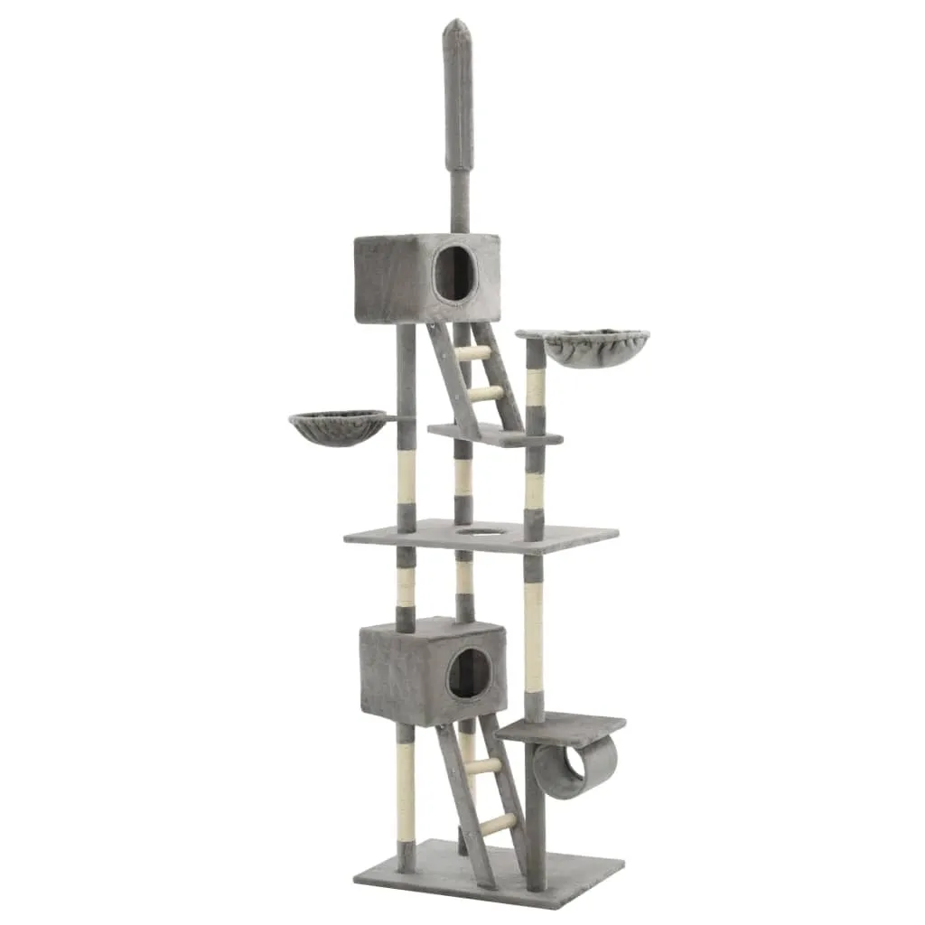 vidaXL Arbre à chat en sisal réglable 230-260 cm Gris - Modèle XL