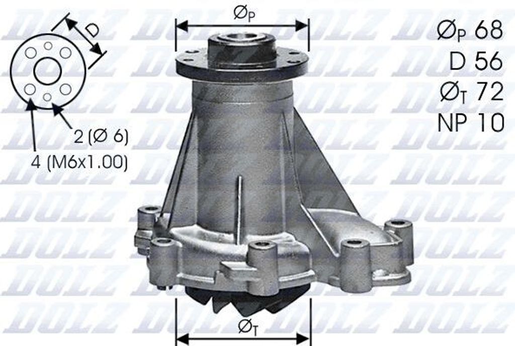 DOLZ Kühlmittelpumpe Wasserpumpe passend für MERCEDES-BENZ Stufenheck (W124) M276