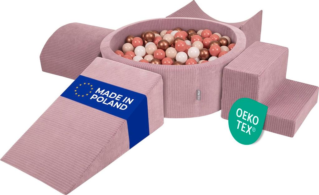 KiddyMoon Spielplatz Aus Schaumstoff Für Kinder mit Bälle Waschbare Bezug