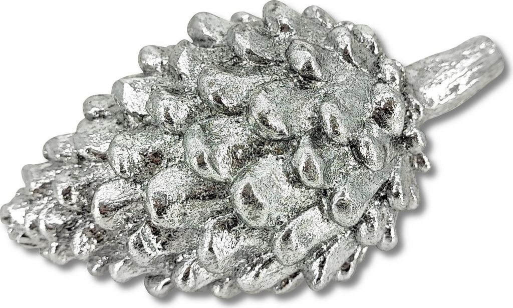 Polyresin Tannenzapfen silber 10 x 17cm Dekozapfen Tisch-Deko Figur