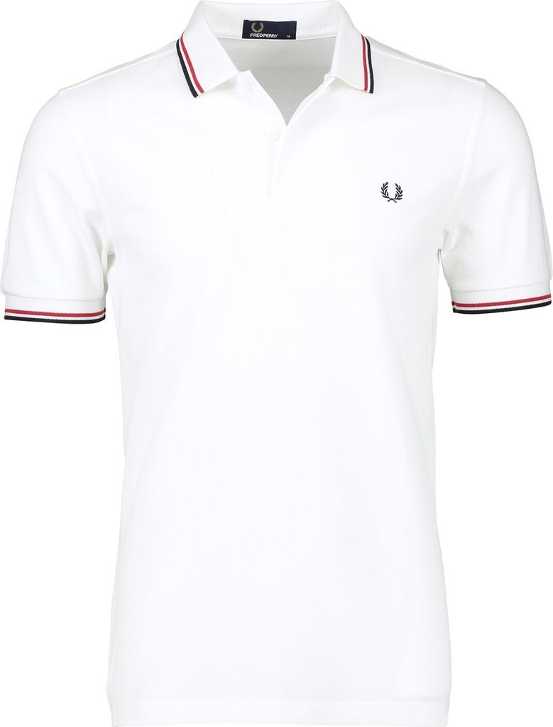 Fred Perry M3600 polo twin tipped shirt, heren polo White / Bright Red / Navy