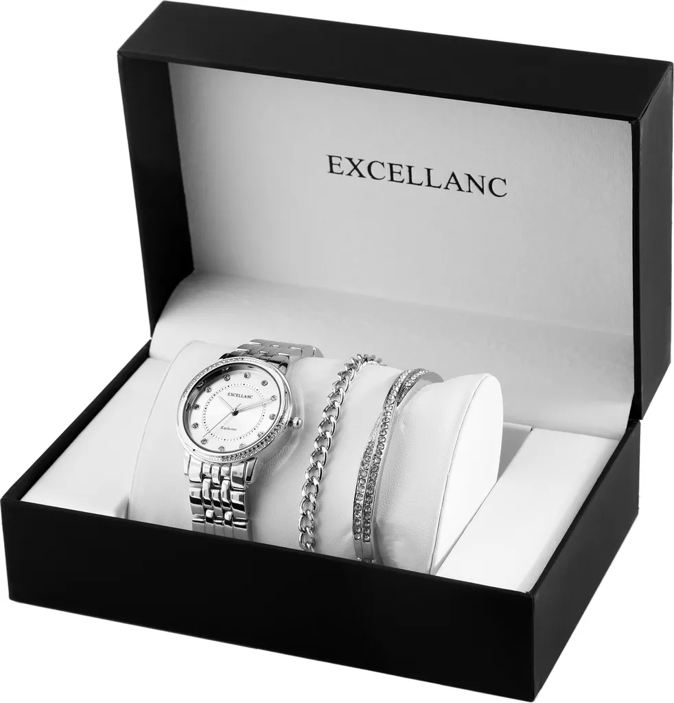 Cofanetto Regalo Donna Excellanc: Orologio al Quarzo e Braccialetti