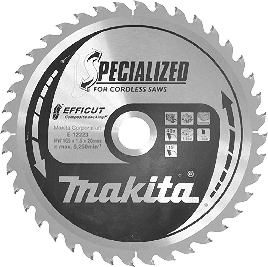 Makita Sägeblatt 165x1,5x20, 40Z EFFICUT WPC/Holz Produktbild 