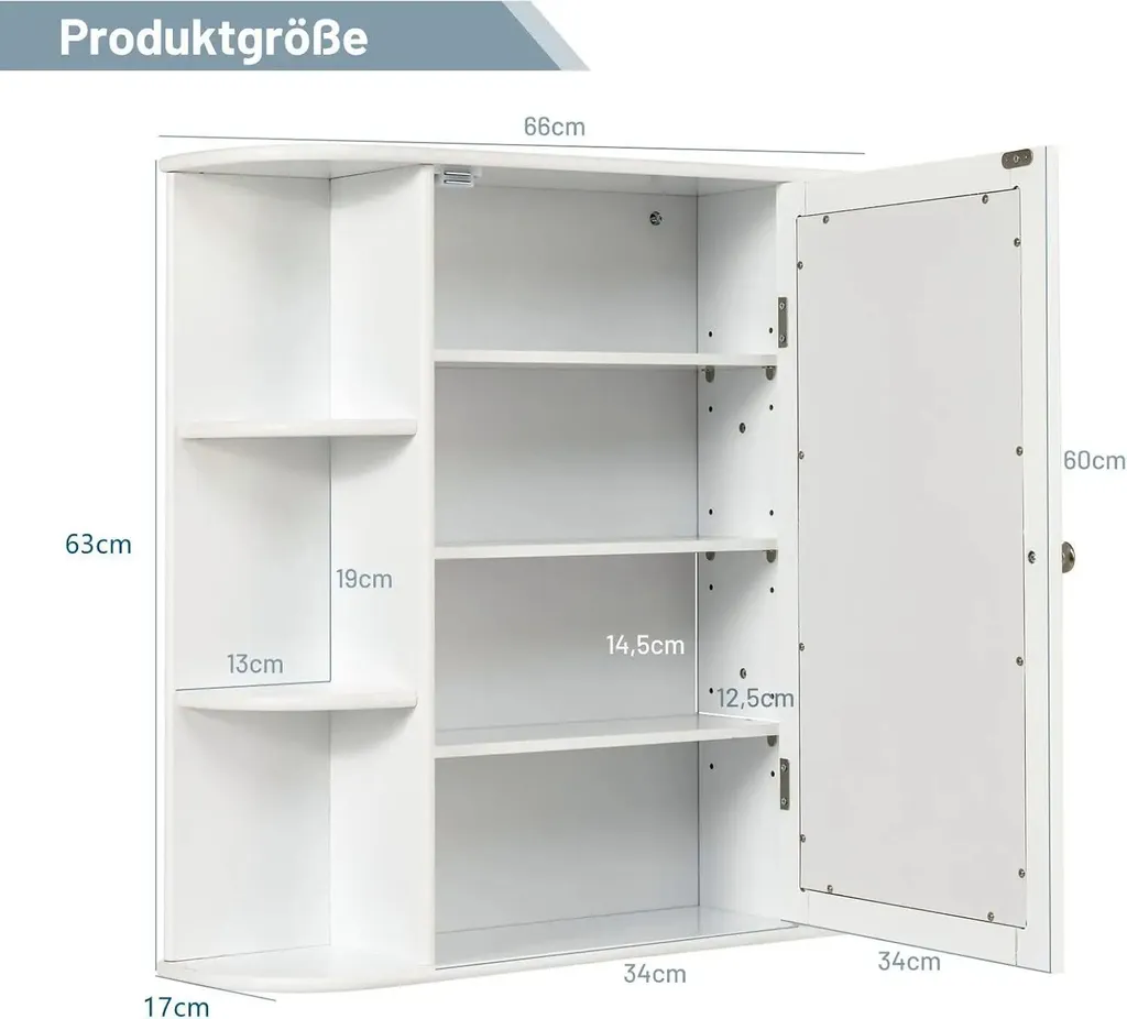 Armoire de toilette blanche en bois pour stopper le désordre en salle de bain