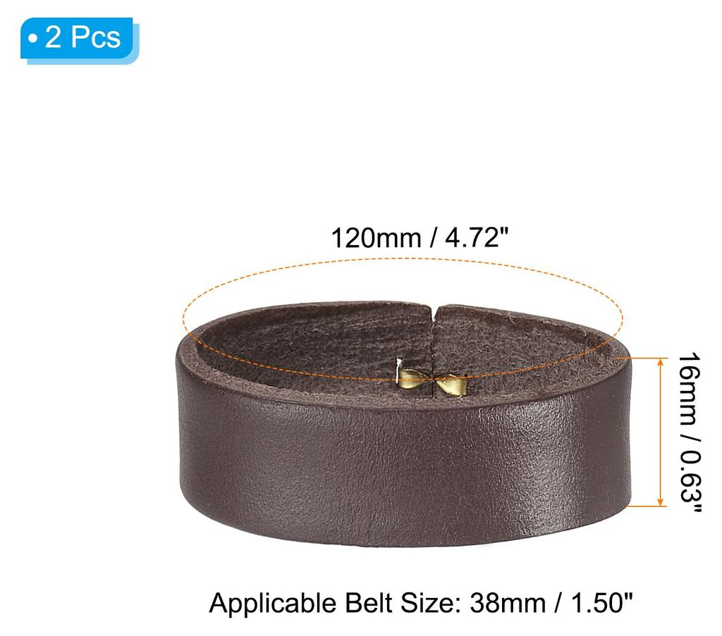 Leather Loop Keeper, 2 Pack Leather Loops Gš¹rtel Keeper Loops Retainer Straps Ersatz fš¹r 1,6" (40mm)/1,7" (42mm) Breite Gš¹rtel/Riemen, Kaffee