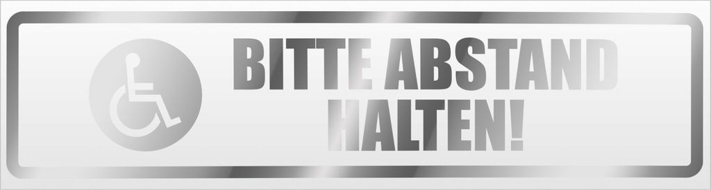 Bitte Abstand halten! Motiv 2 Magnetschild Schild magnetisch - 30cm Chrom - Magnetfolie für Auto PKW Kfz