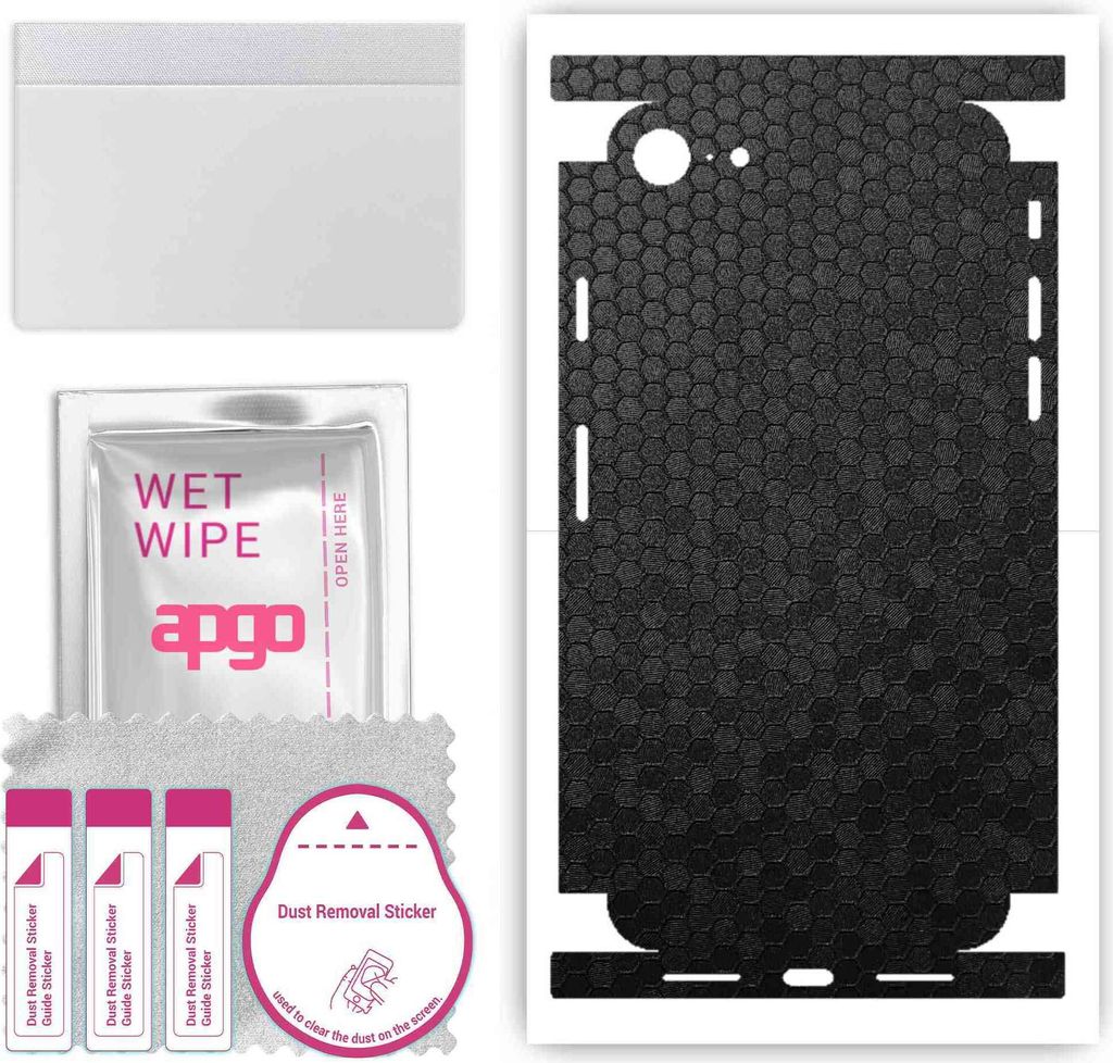 apgo Rückseite + Seiten Schutzfolie, Skin, kompatibel mit Apple iPhone SE 2020, Hinten Displayschutzfolie aus Vinylfolie, kratzfest, einfache Mont...