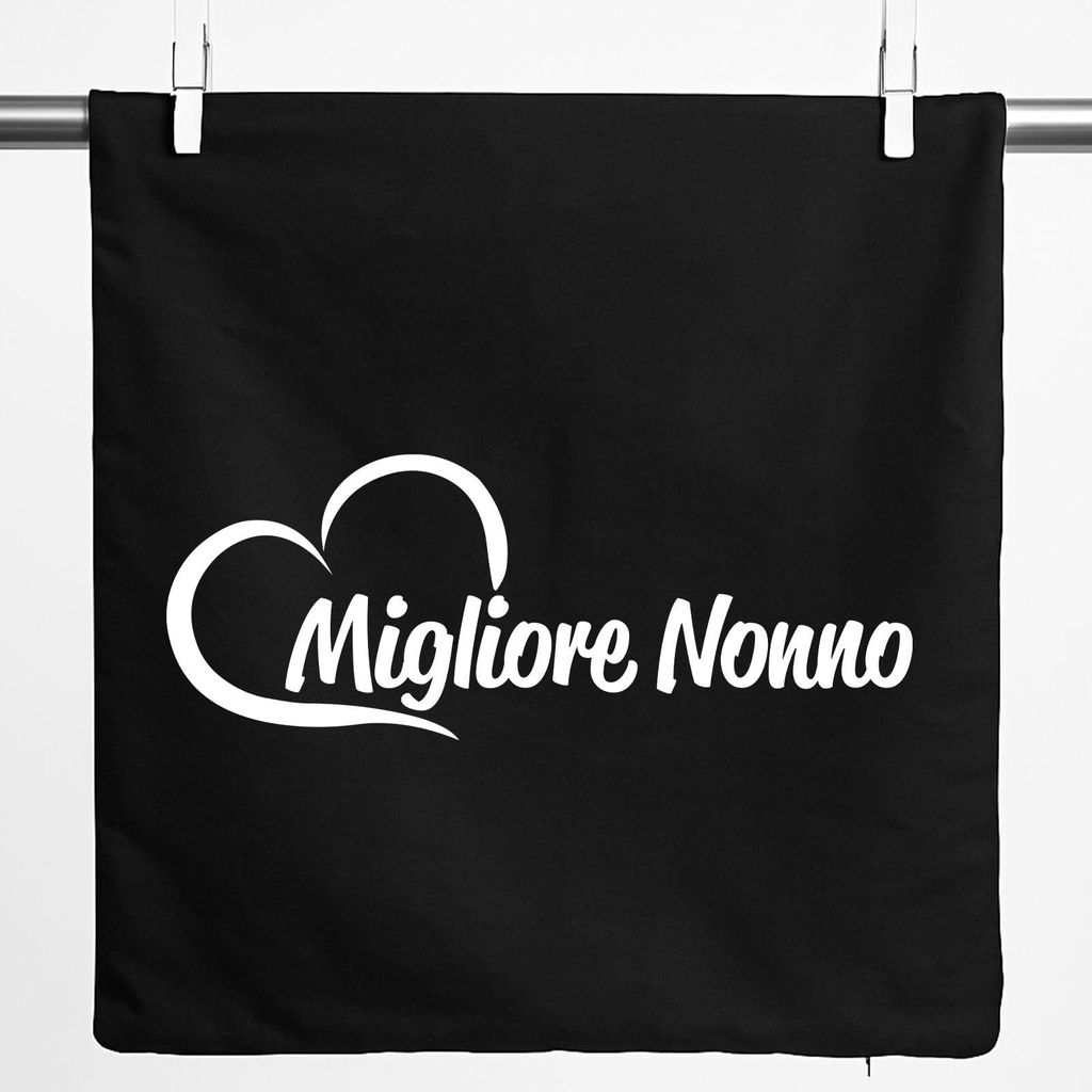 Huuraa Kissenbezug Migliore Nonno Cuore 40x40cm Black Baumwolle Dekokissenbezug Geschenkidee