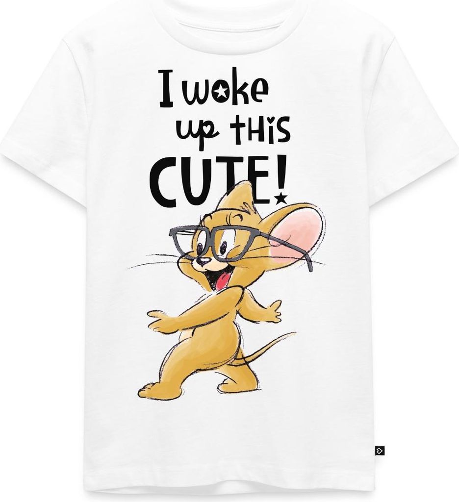 Spreadshirt Tom Und Jerry I Woke Up This Cute Kinder Premium T-Shirt, 122/128 (6 Jahre), Weiß