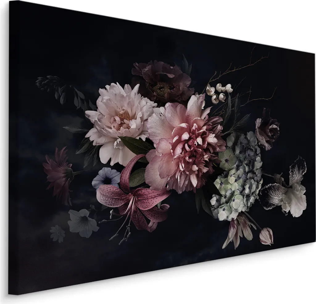 Art Print Peonie XXL 100x70 - Carta da Parati Tela per Soggiorno