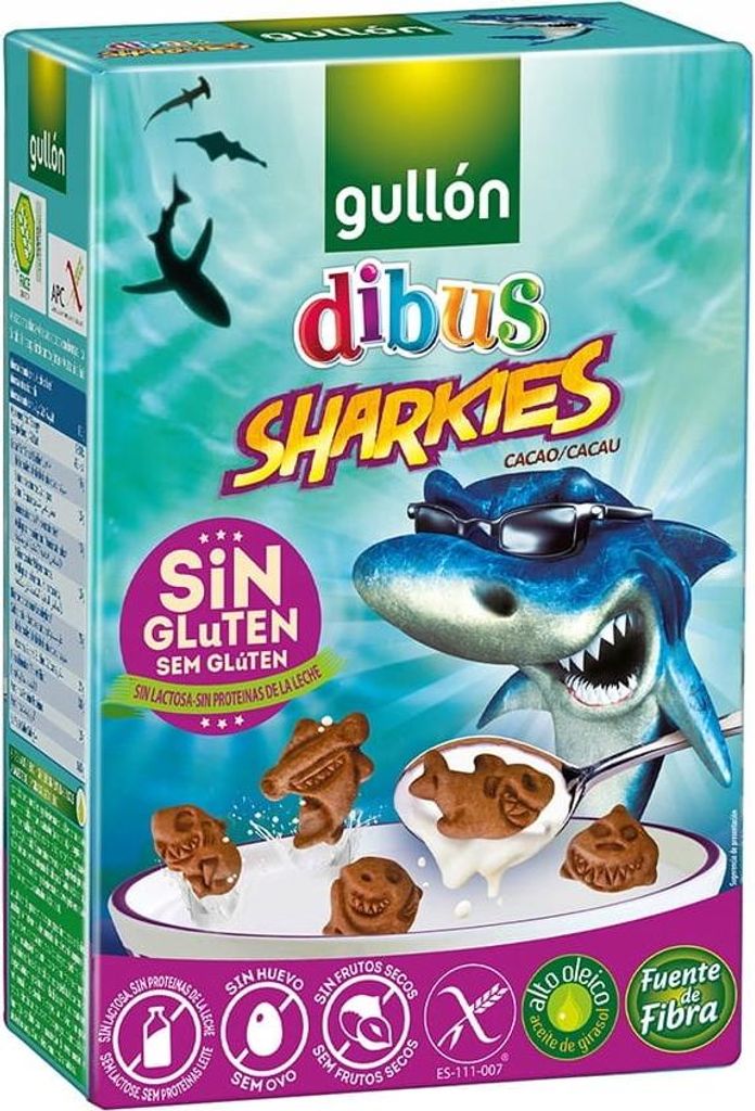 Sušenky Gullón Dibus Sharkies Chocolate (250 g) Obrázek produktu 