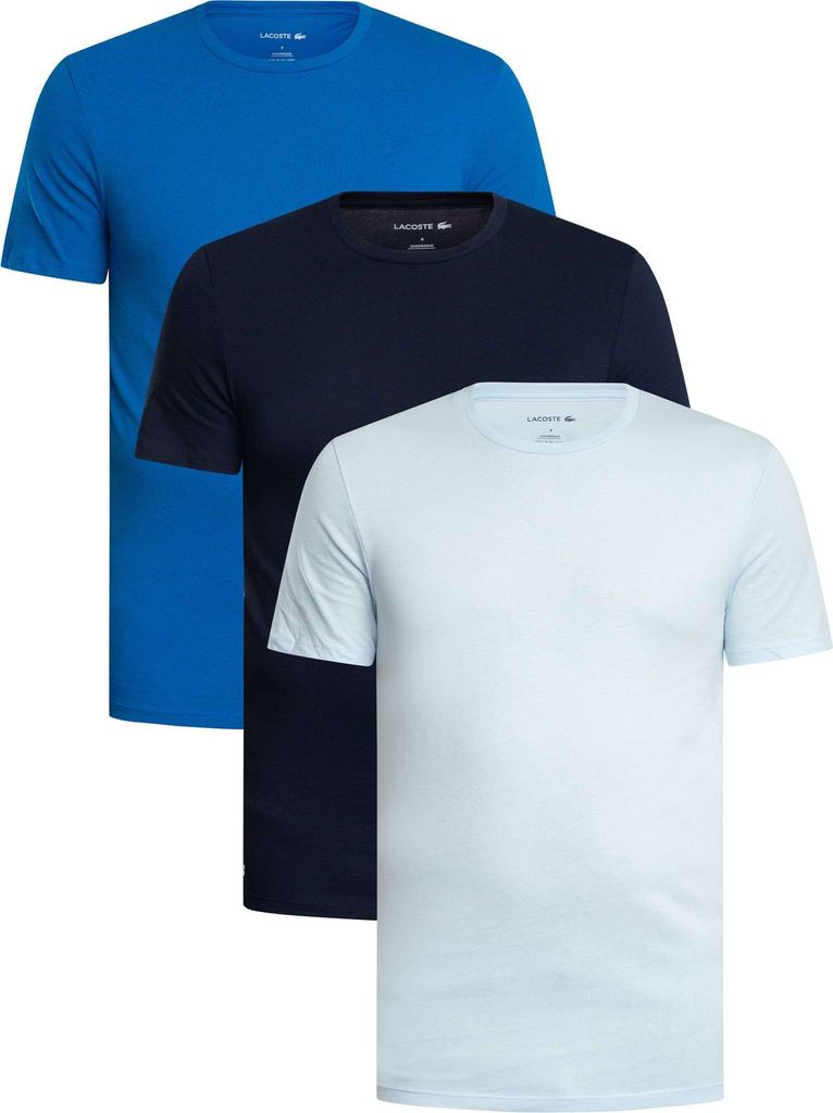 Lacoste 3er-Pack Lounge-T-Shirts mit schmalem Rundhalsausschnitt, Blau S
