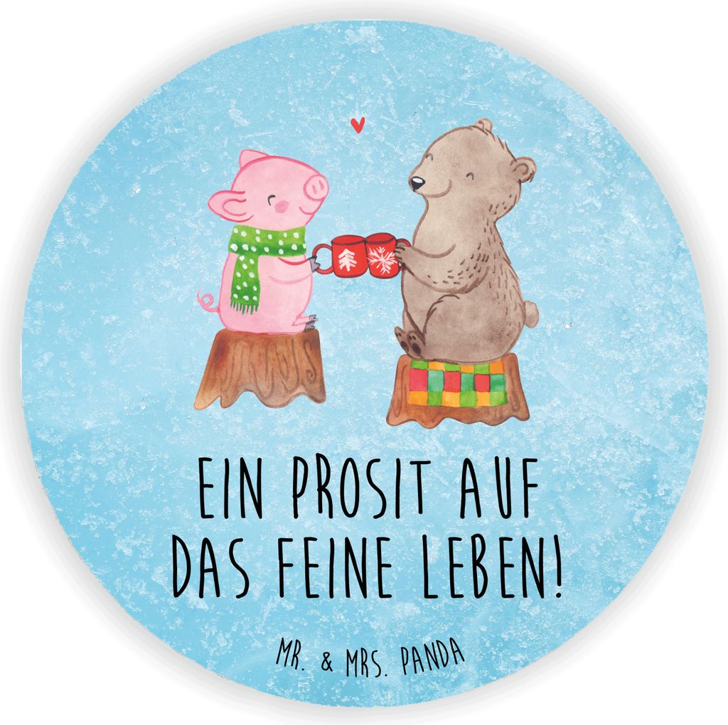 Mr. & Mrs. Panda magnet Glühschwein Sause - Eisblau - Geschenk, Memohalter, Weihnachten, Schwein, Bär, für kühlschrank, Kühlschrankmagnet, Wei...