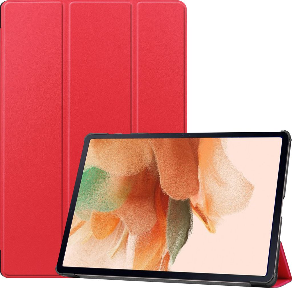 Case2go - Hülle kompatibel mit Samsung Galaxy Tab S7 FE (2021) - - Kunstleder Tablet Case Schutzhülle - Rot