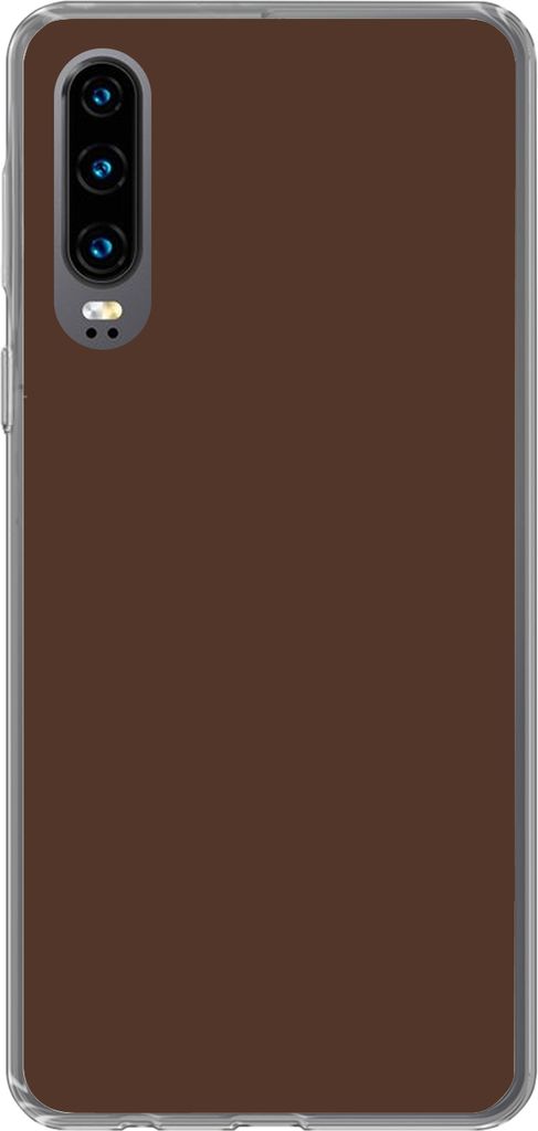 MuchoWow Handyhülle Schutzhülle Hülle für Telefoonhoesje Huawei P30 Braun - Dunkel - Farben Silikon Softcase Handy Hülle - Kartenbesitzer