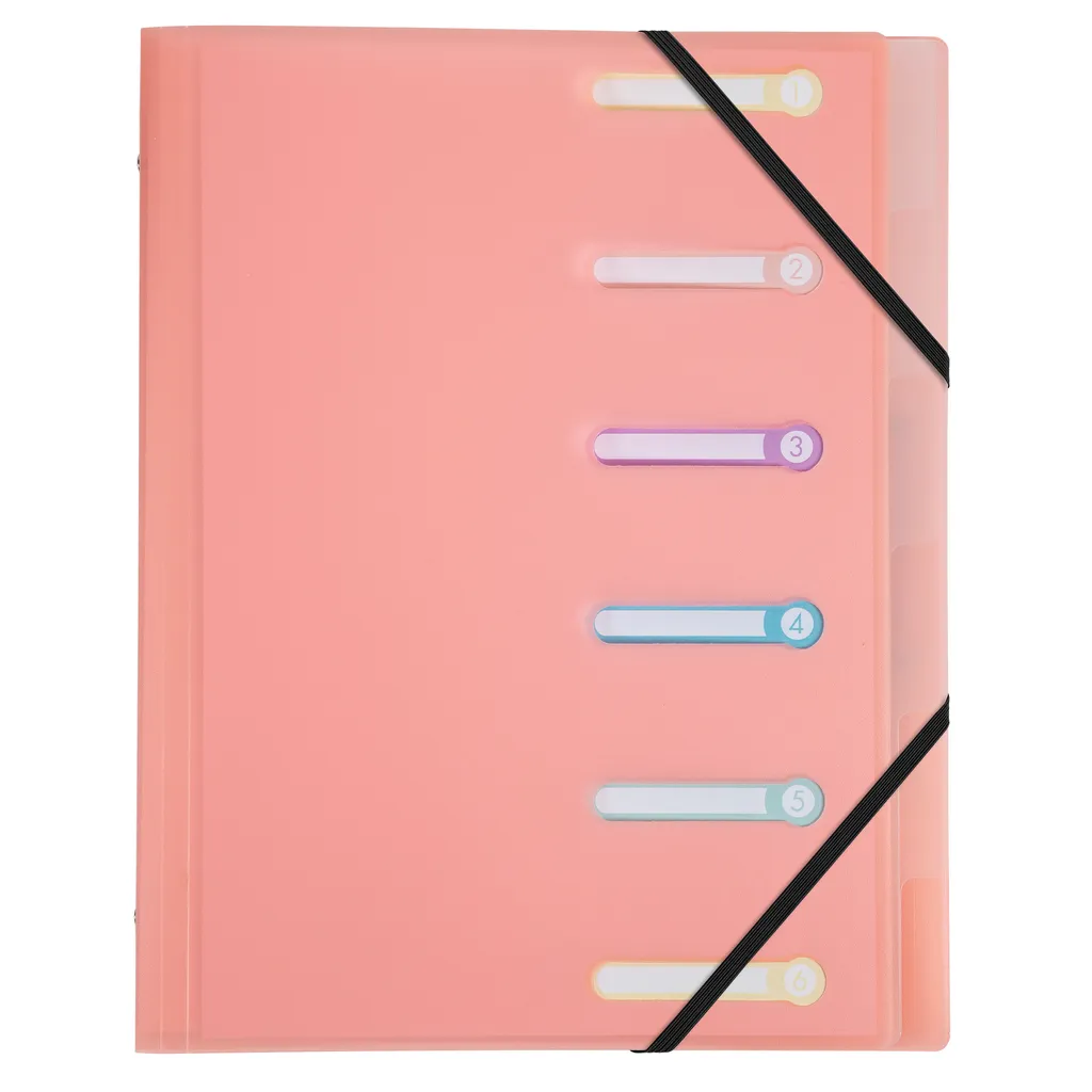 Exacompta 10x Trieur PP 3 rabats Pastel 6 compartiments 56170E Polypro
