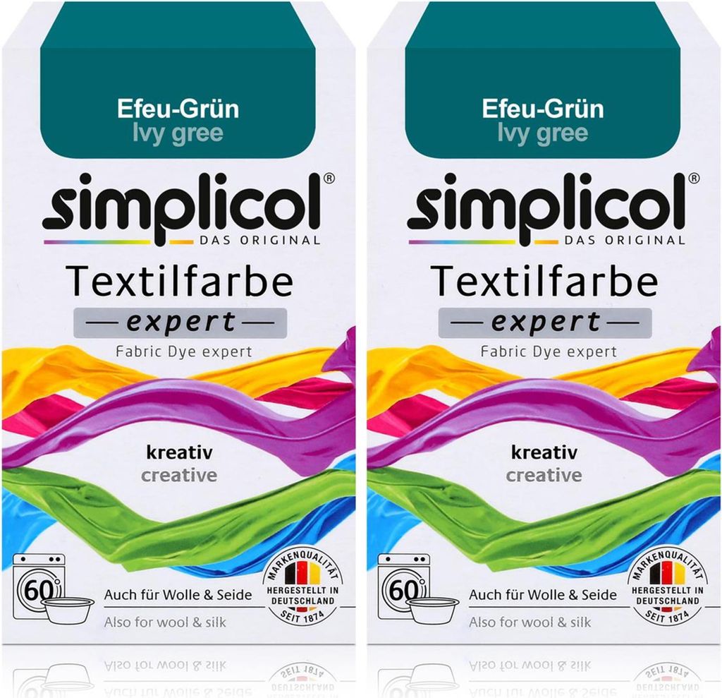 Simplicol Textilfarbe expert Efeu-Grün 150g - Farbe zum Produktbild 