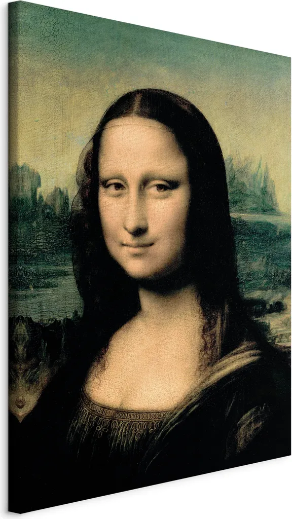 Quadro Monna Lisa 50x70 Riproduzione su Tessuto Non Tessuto l-E-10036