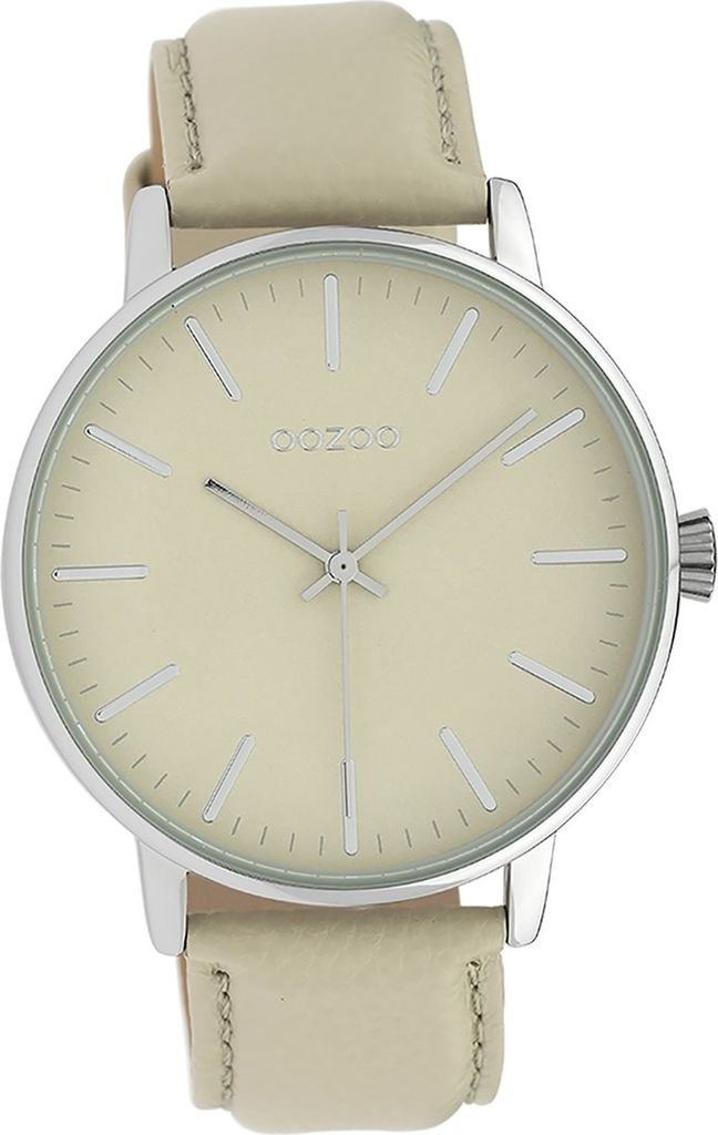 Oozoo Leder Damen Uhr Analog Quarzuhr Armband hellgrau Timepieces D2UOC10041
