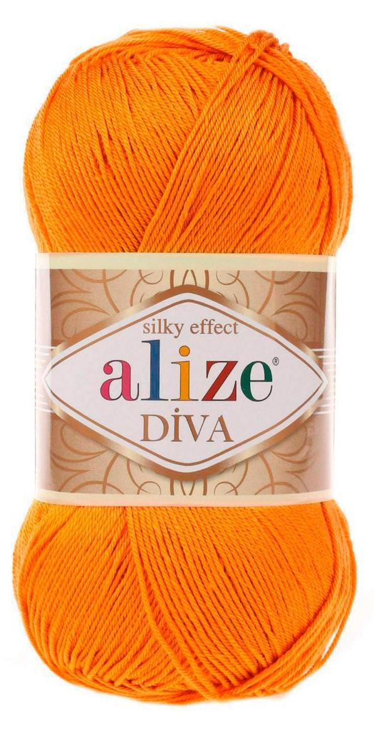 Alize Diva 120 Garn Kürbis-Orange 100g/350m seidig glänzend Produktbild 