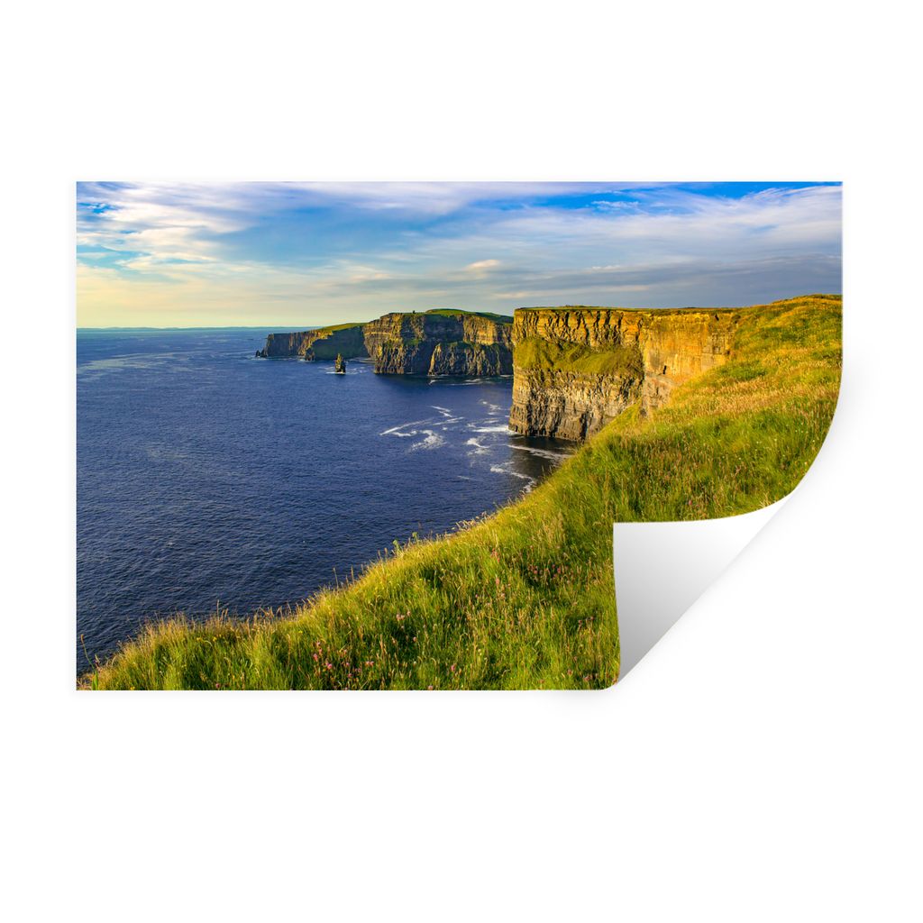 MuchoWow Wandtattoo Wandsticker Wandaufkleber Grüne Küstenlinie der irischen Cliffs of Moher 60x40 cm Selbstklebend und Repositionierbar - Wier...