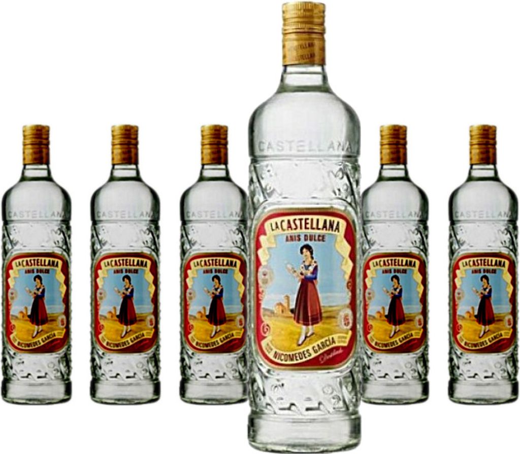 6 x Anis La Castellana Dulce 35 % vol. suess 0,7 l Span. Likör