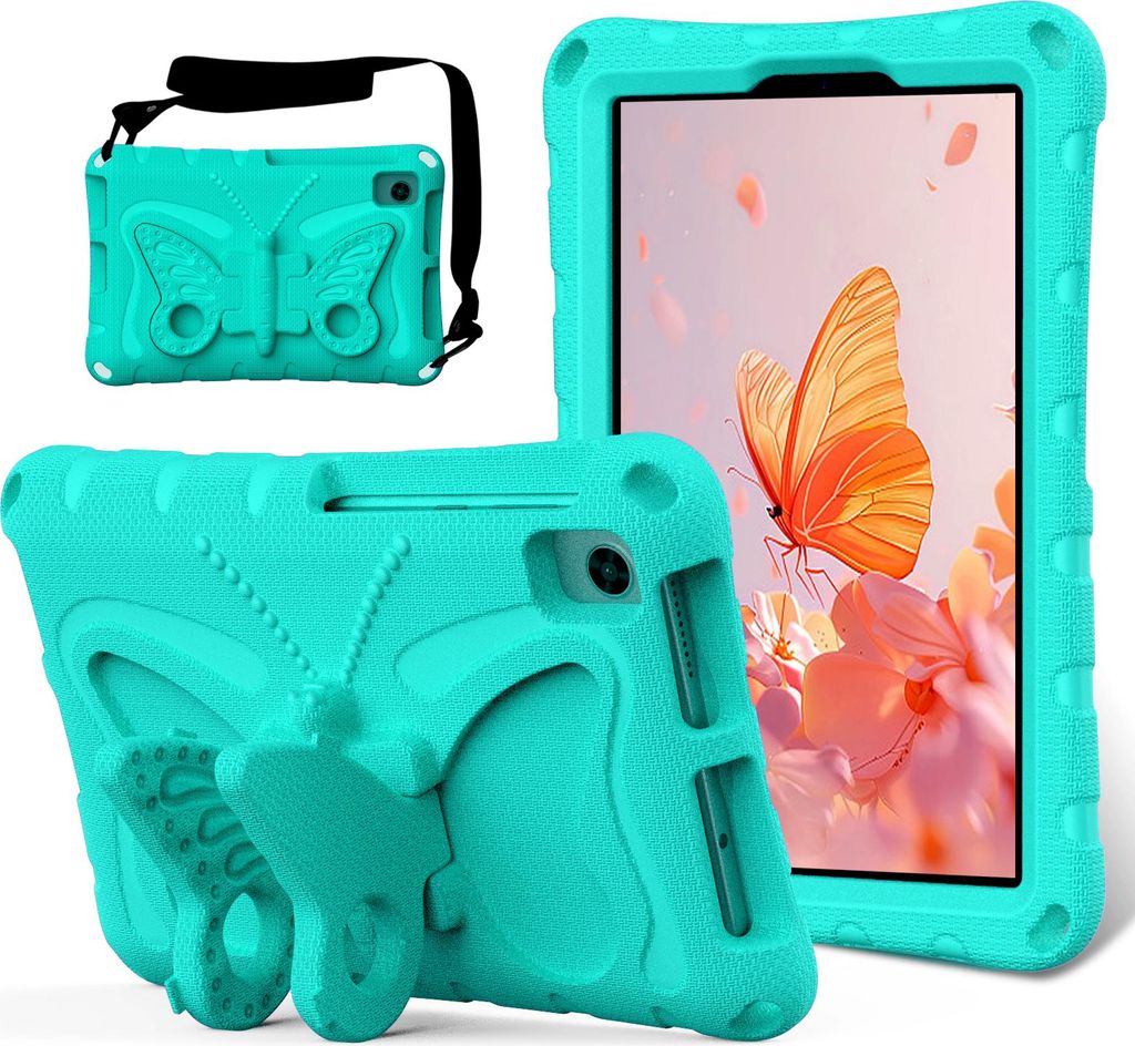 Kinder Hülle für Lenovo Tab M8 4th Gen/3rd Gen/Tab M8 HD/Tab M8 FHD Leicht Stoßfeste EVA Kindgerechtes Schutzhülle mit Schultergurt, Schmetterl...