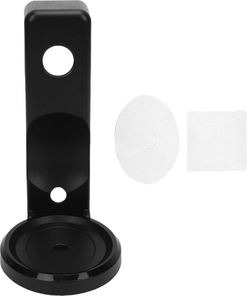 Wandhalterung, passend für Echo Spot 2024 Lautsprecher, stabiles, platzsparendes Steckdosenregal mit Kabelmanagement, Schwarz