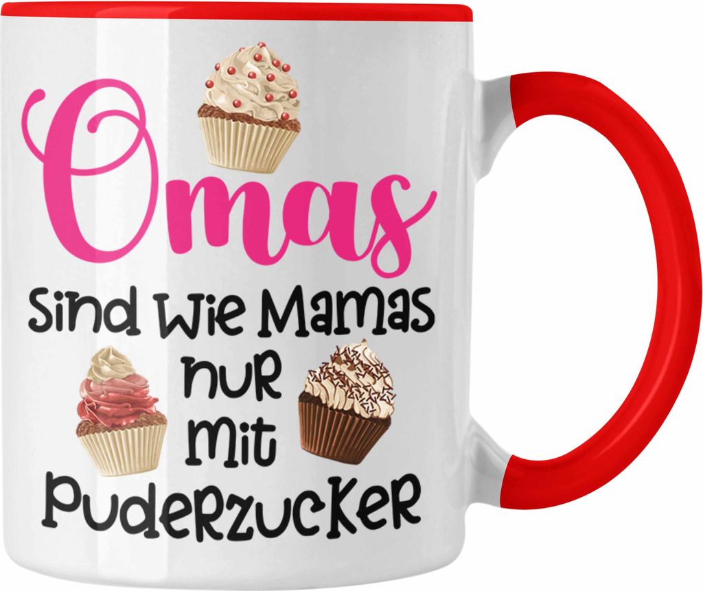 Trendation - Beste Oma Geschenk Tasse Geburtstagsgeschenk von Enkel Enkelin Geschenkideen Lustig Geburtstag Grossmutter (Rot)