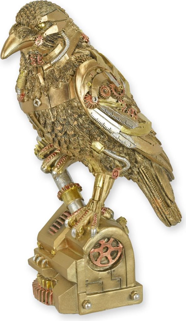 Steampunk Figur Krähe aus Kunstharz Replikat Retro Design Dekoration