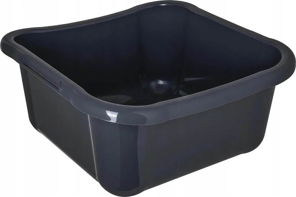 Pelica Bac à linge carré 8L en plastique gris avec poignées robustes