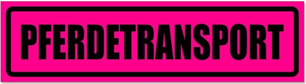 Kiwistar - Autoaufkleber - Pink - Schwarz - 60 x 16 cm - Pferdetransport invertiert - Hinweis Aufkleber Sticker für Auto, Kfz, Fahrrad, PKW, LKW