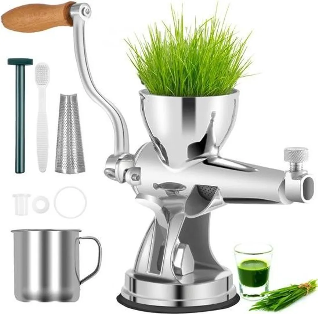 Extracteur de jus manuel grande ouverture 8,6 cm en acier pour herbe blé