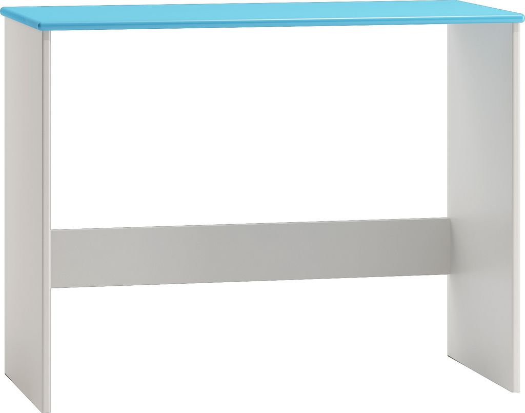 Kinderschreibtisch Weiß / Blau Kiefer Massivholz