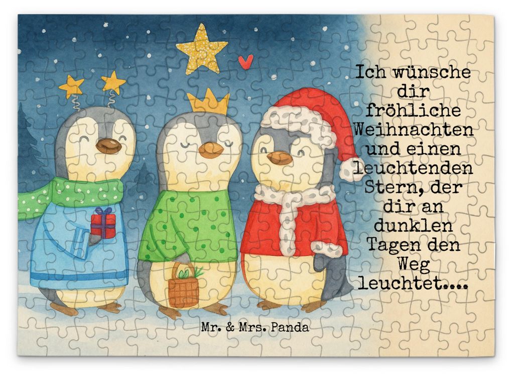 Mr. & Mrs. Panda Puzzle Winterzeit Heilige drei Könige Design 192 Teile - Weiß - Geschenk, Legespiel, 300, 500, Weihnachtstage, Weihnachtsmann, 1...
