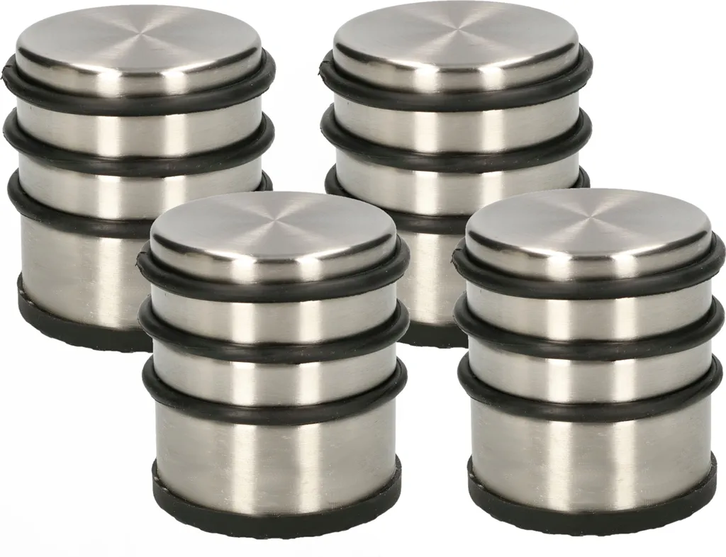 KOTARBAU Lot de 4 Butoirs de porte au Sol Argenté en Acier Inoxydable