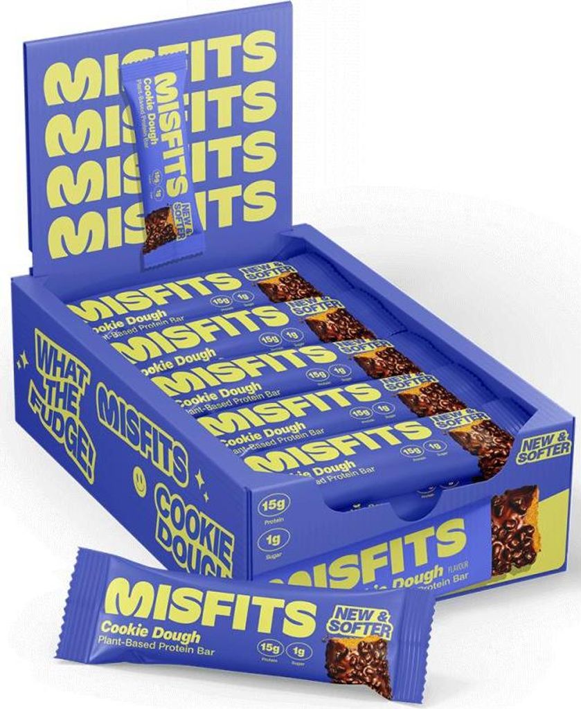 Misfits Vegan Soft Protein Bar (15x50g) Cookie Dough - Riegel - Protein-Riegel