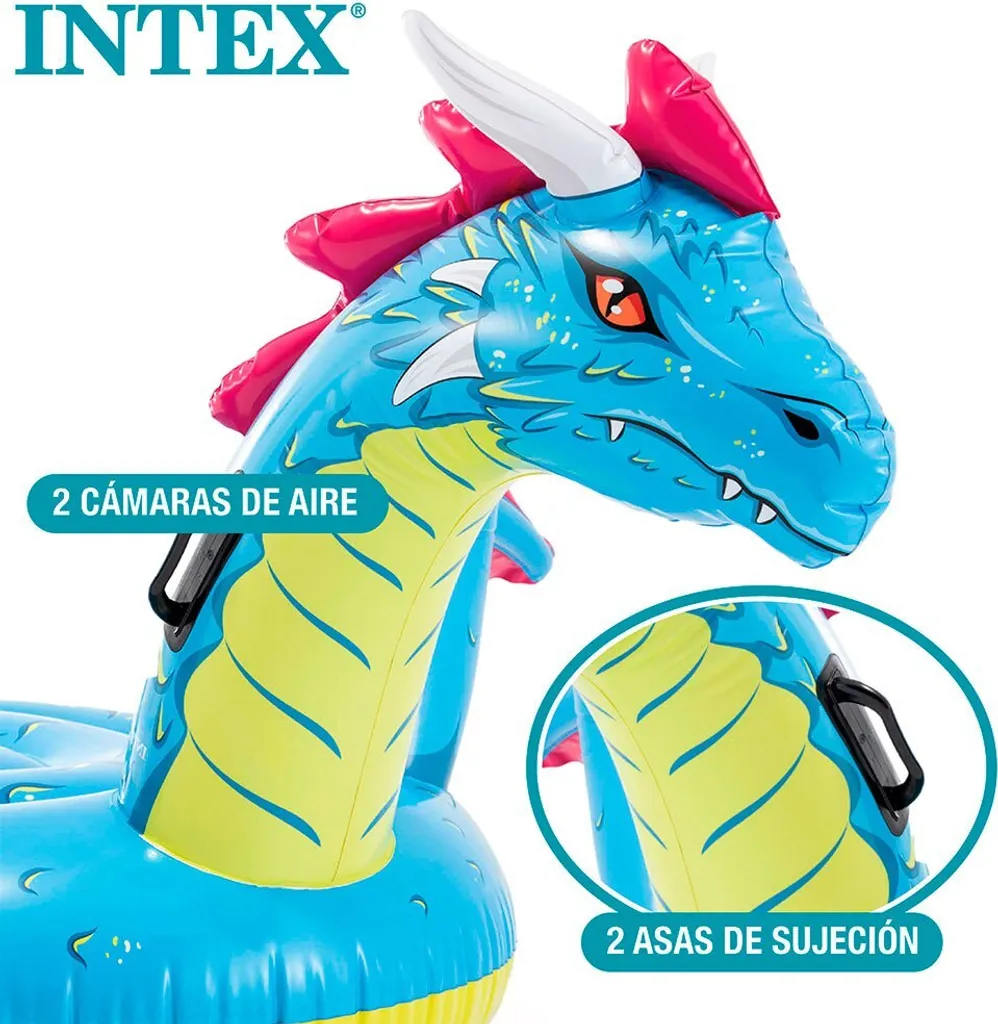 Dragon Gonflable Intex 57563 avec Poignées - Vinyle Robuste et Stable - 12